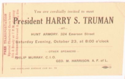 Truman Pittsburgh Postcard