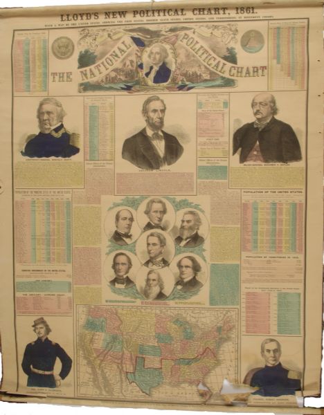 Lloyd’s Political Chart, 1861, Civil War Generals