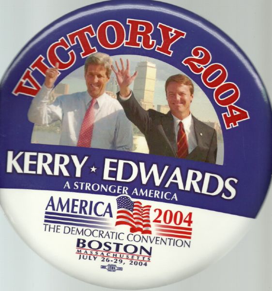 Kerry Edwards Victory 2004, 9 Inch Celluloid