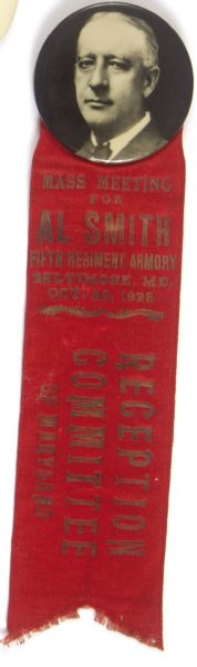 Smith Baltimore Mass Meeting Pin and Ribbon