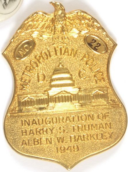 Truman D.C. Police Inaugural Badge