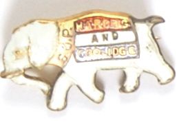 Harding White Elephant Pin
