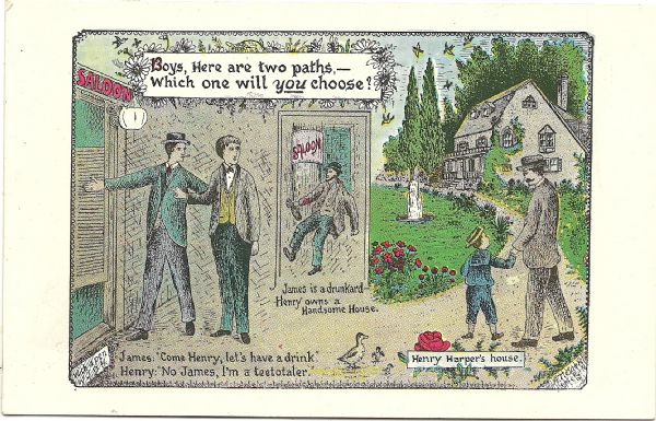 Prohibition Two Paths Postcard