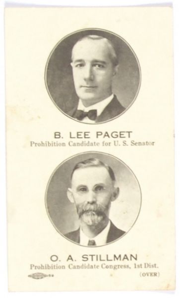 Oregon Prohibition Election Card