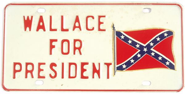 Wallace for President Confederate Flag License