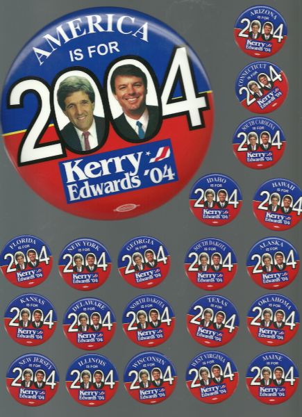  Kerry-Edwards 6 Inch Pin and 50-State Set