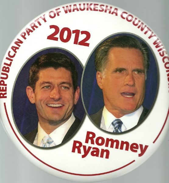 Romney-Ryan Wisconsin 9 Inch Celluloid