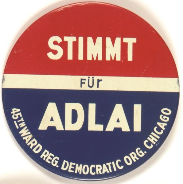 Stimmt fur Adlai Chicago Pin