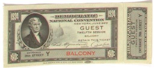 John W. Davis Convention Ticket