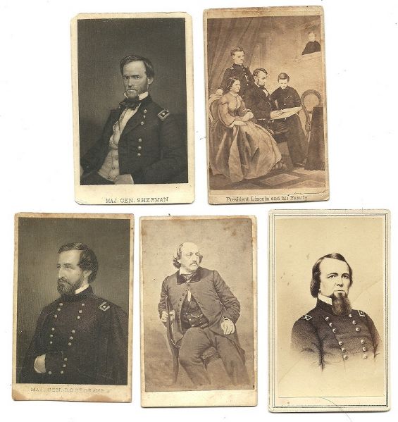 Group of 5 Civil War Era CDVs