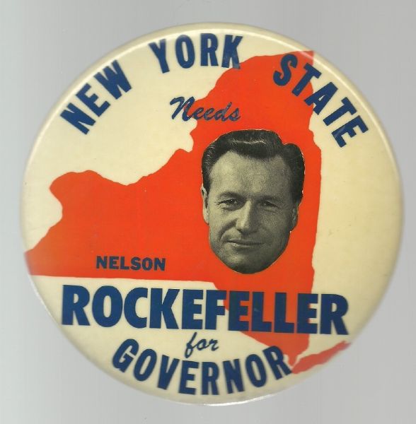 Rockefeller for Governor 6 Inch Celluloid