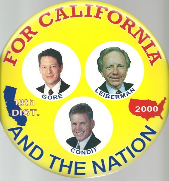 Gore, Lieberman, Condit 9 Inch Celluloid