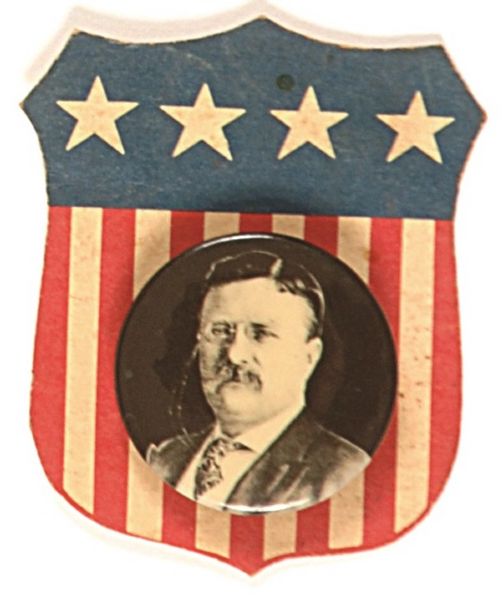 Theodore Roosevelt Celluloid With Shield