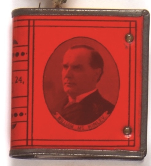 McKinley-Roosevelt Celluloid Book Charm