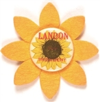 Landon for President Scarce Pin with Felt Sunflower