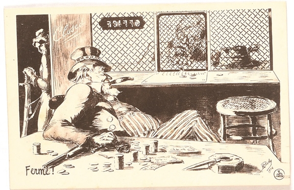 Uncle Sam USA Closed Theodore Roosevelt Postcard