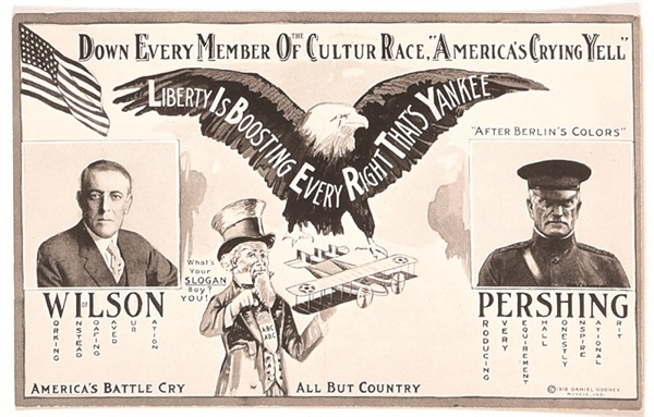 Wilson, Pershing Liberty World War I Postcard