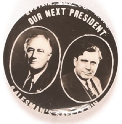 Roosevelt, Willkie Salesmans Safety Pin