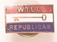 Willkie Will-Key Enamel Stud