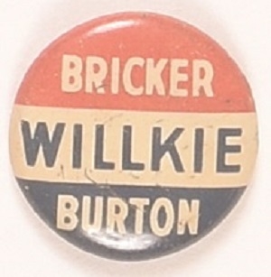 Willkie, Bricker, Burton Ohio Coattail