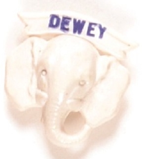 Dewey White Plastic Elephant