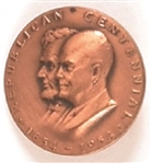 Eisenhower, Lincoln GOP Centennial Pin