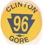 Clinton, Gore 1996 Pennsylvania Keystone Yellow Version