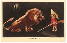 Roosevelt, Lion "De-Lighted" Postcard