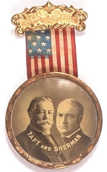 Taft, Sherman Jugate Shell Piece, Pin, Ribbon