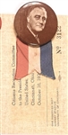Franklin Roosevelt Sepia Celluloid, 1936 Ohio Ticket