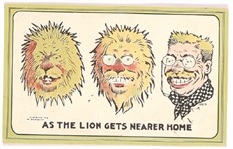 Roosevelt Lion Heads Home Safari Postcard