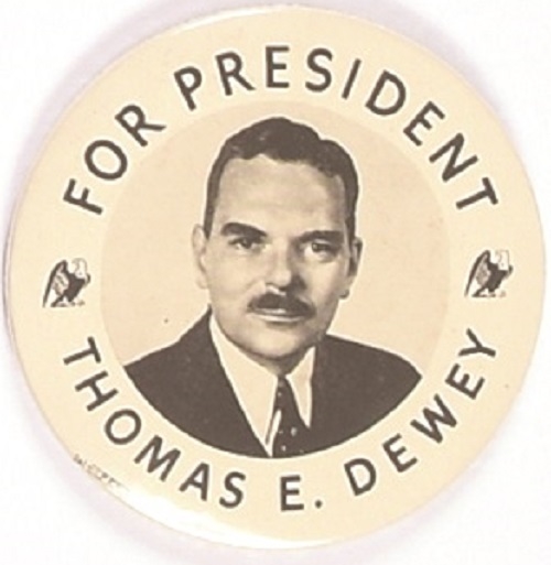Dewey Large Size Eagles Celluloid