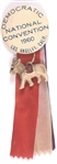 JFK 1960 Convention Pin, Ribbon, Donkey
