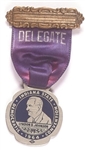 LBJ Indiana Convention Delegate Purple Badge