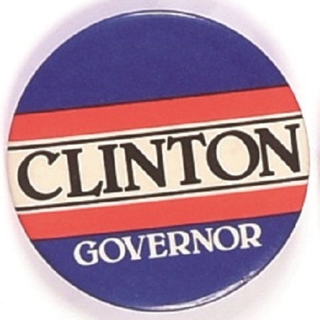 Clinton for Governor Blue Celluloid