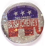 Bush, Cheney Colorado 2000 Foil and Glitter Pin