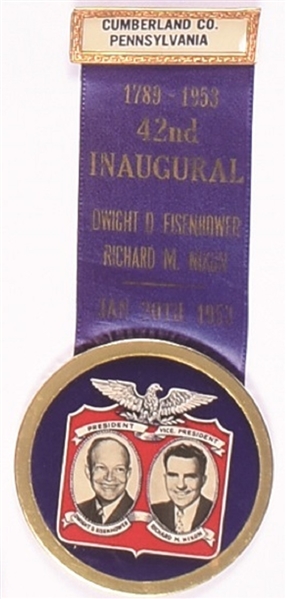 Eisenhower, Nixon Cumberland County Pin and Ribbon