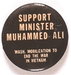 Support Minister Muhammad Ali Anti Vietnam War Pin