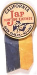 World War II California Jap Hunting License