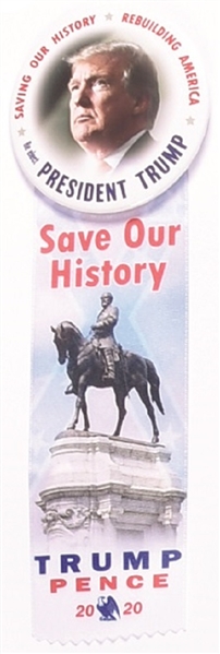 Trump Save Our History Pin and Ribbon