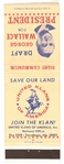 Draft  George Wallace President KKK Matchbook Cover