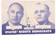 Thurmond, Wright States Rights Democrats Postcard