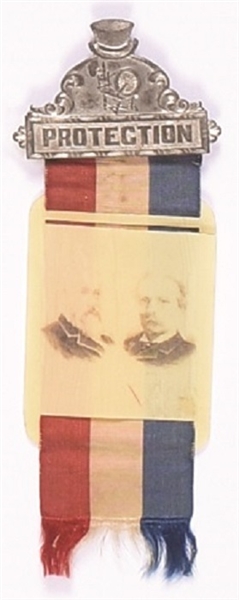 Harrison, Reid Celluloid Jugate and Ribbon
