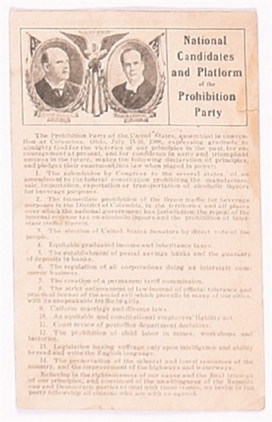 Chafin, Watkins Prohibition Postcard