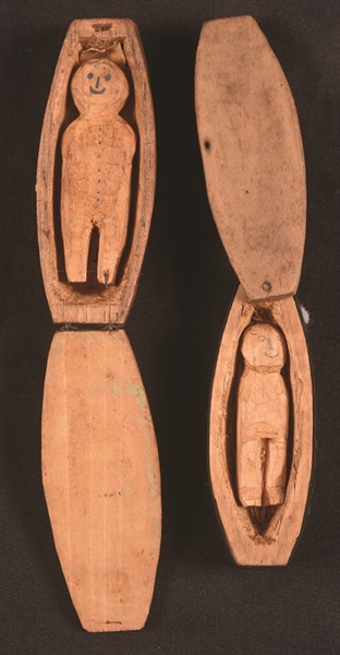 Pair of Folk Art Bryan Coffins