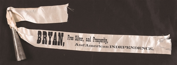 Bryan Free Silver Tin Horn and Sash