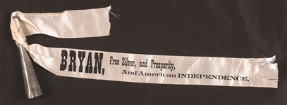 Bryan Free Silver Tin Horn and Sash