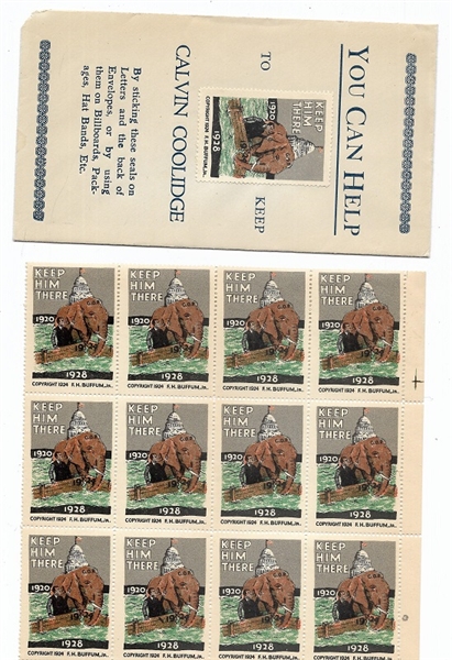 Coolidge 1924 Stamps and Envelope