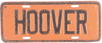 Hoover Orange and Black License Plate