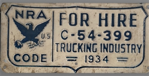 NRA For Hire License Plate